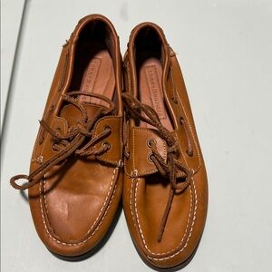 Tommy Hilfiger Tan Leather Boat Shoes